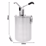 Distributeur de sauce - 10L - à levier - dosage réglable - acier inoxydable 18/10 - 225x480mm - avec cuve