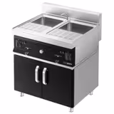 Cuiseur à pâtes électrique avec robinet – 2 × 26 L – 12 kW – incl. soubassement avec 2 portes