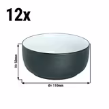 (12 szt.) Miseczka - Cosmic - Porcelana - 320ml - Ø 110mm - Czarny