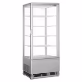 Panoramische vitrine - 98 liter - 428mm - Dubbele beglazing - hoekig - met 5 glazen planken - 1 glazen deur
