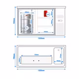 Barkoelkast PREMIUM PLUS - 1550x700mm - 1 deur & 3 laden