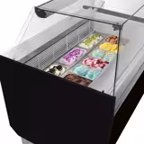 Eistheke LIAM - 1310mm - Statisch - für 10+10x 5 Liter Eisbehälter - Schwarz
