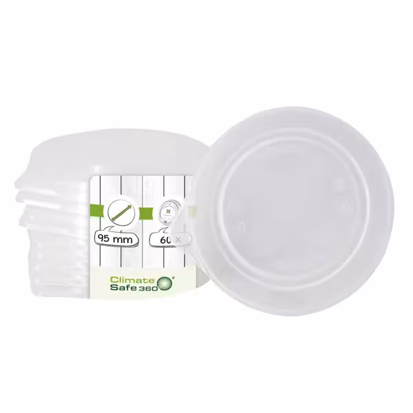 (288 pcs) Couvercle plat réutilisable - Transparent - compatible avec gobelets Ø95mm