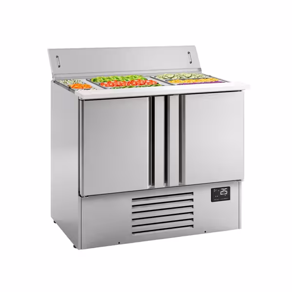 Saladet Premium PLUS - 978mm - 2 kapı - 6x GN 1/3 ve 3x GN 1/6 için girişli ve paslanmaz çelik kapaklı