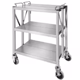 Serveringsvagn - hopfällbar - 635x400mm - med 3 hyllplan