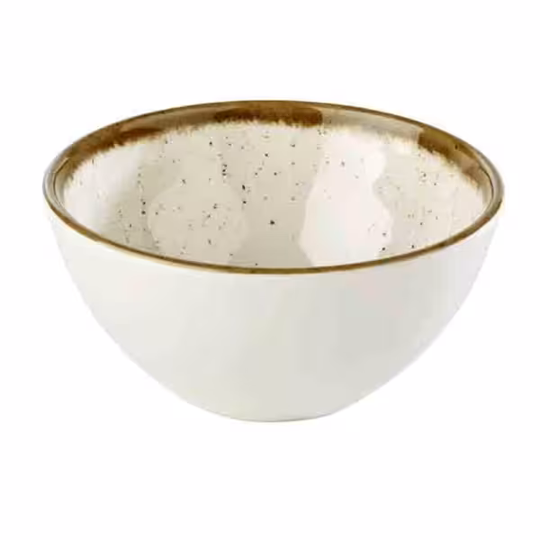 (6 stycken) Skål - STONE ART – Melamin – 0,3 liter – Ø 120 mm – Vit/Brun