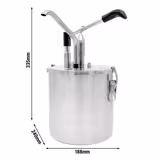 Commercial Sauce Dispenser with Pump - ECO - 4 litres - Stainless steel - 188x335mm - adjustable dose - with container