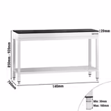 Edelstahl Arbeitstisch PREMIUM - 1400x700mm - mit Grundboden - inkl. Granitarbeitsplatte