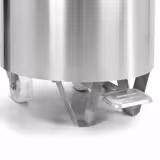 Pattumiera - 95 litri - Ø450mm x H600mm - con pedale, coperchio, apertura/chiusura soft-close, tenuta stagna, ruote, maniglie - Acciaio inox