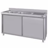 Meuble plonge ECO - 2000x600mm - avec 2 bacs à gauche