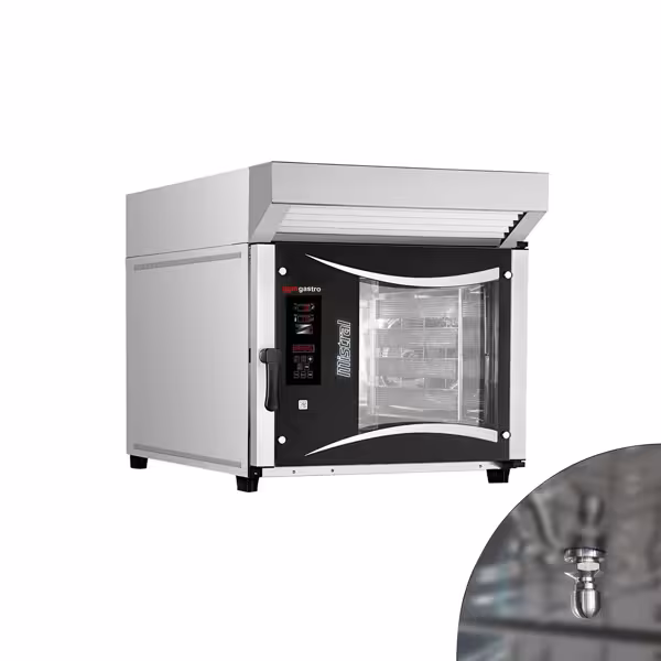 Bakkerij elektrische combisteamer - Digitaal - 5x EN 800x400 - incl. afzuigkap, motor, condensator & wassysteem