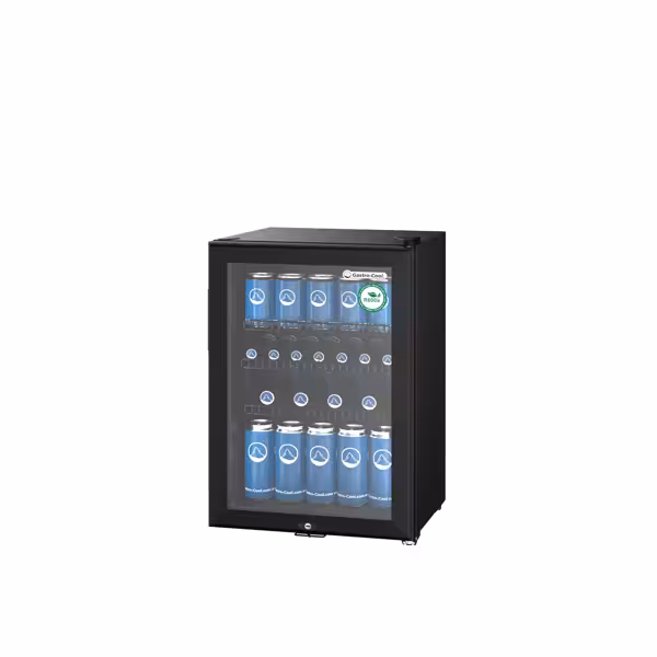 GASTRO-COOL | Minibar-Kühlschrank - 430mm - 62 Liter - mit 1 Glastür - Schwarz