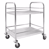 Carrello di servizio - 705x405mm - con 2 ripiani & rinforzo & ruote silenziose