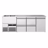 Direct Draw Beer Dispenser / Kegerator PREMIUM - 2500x700mm - 1 Solid Door & 4 Drawers