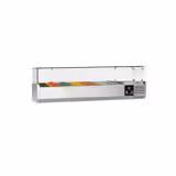 Vitrina refrigerada PREMIUM - 1,6 m x 0,34 m - para 7 contenedores GN 1/4