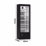 Drankenkoelkast - 600mm - 280L - 1 glasdeur - LED-interieurverlichting - zwart