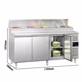 Commercial Saladette Prep Counter PREMIUM - 1795x700mm - 3 Doors - for 8x GN 1/3