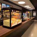 Commercial Popcorn Machine with Nacho Warmer - 1.70kW - 5kg/h - with 3 heated shelves - Black