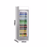 Cam Kapılı İçecek Dolabı - 595mm - 358L - çerçevesiz cam kapı - 1 Cam Kapılı + ışıklı reklam paneli + LED aydınlatmalı - Dijital ekranlı - sıcaklık göstergeli