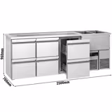 Banco Spillatura Birra PREMIUM - 2500x700mm - 6 Cassetti