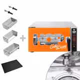 Friteuse à air professionnelle (Airfryer) - 3,5 kW - avec système de lavage, 2 paniers rotatifs, 1 plaque en téflon et 2 poignées