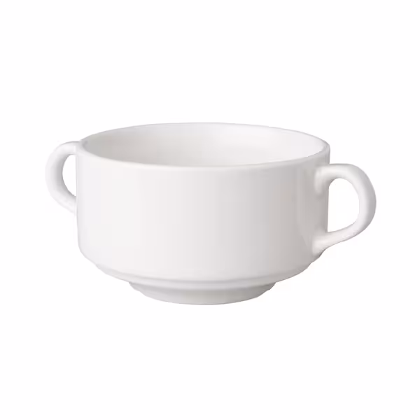 (6 pcs) BUDGETLINE - Handled Soup Cup - Mammoet - Ø 105mm - White