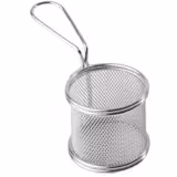 (6 adet) Servis/kızartma sepeti - SNACKHOLDER - Paslanmaz Çelik - Dikdörtgen - 80x80mm