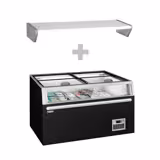 Supermarket Island Freezer 1454x850mm - 402 Litres - with Baskets - Black
