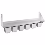 Étagère murale en inox pour Bacs GN 6x GN 1/6 - 1200x300mm - 1 niveaux - incl. glissières pour bacs GN