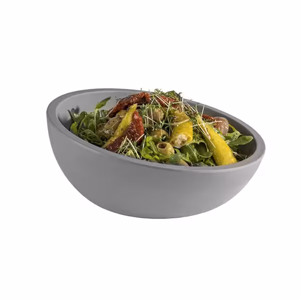 (6 stuks) kom - ELEMENT LOOK - Melamine - 0,7l - vierkant - 215x215mm - Diepte: 95mm - Grijs