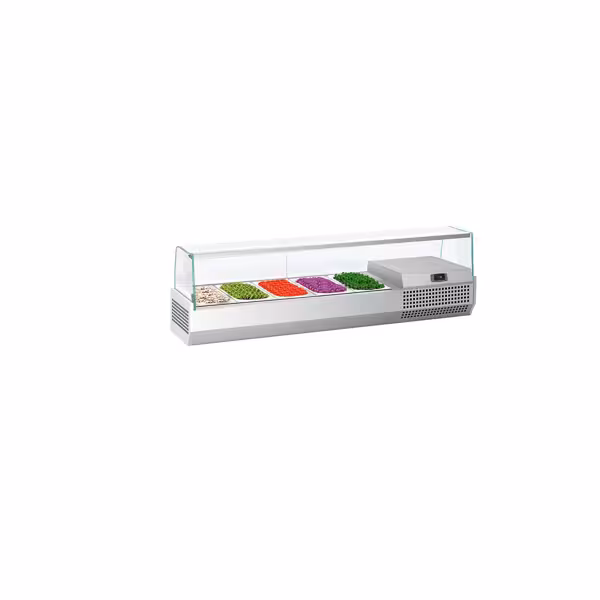 Tapasvitrine PREMIUM PLUS - met LED-verlichting - 1493x413mm - 5x GN 1/3