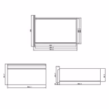 Lådmodul i rostfritt stål ECO - 3 lådor - Undermodul 400x560 mm - 400x560x585 mm - passar 600‑serien