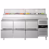 Zubereitungstisch PREMIUM - 1800mm - 10x GN 1/3 - 6 Schubladen