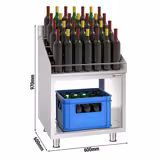 Bar Şişe Rafı - Paslanmaz çelik - 600x600mm - 4 raflı ile