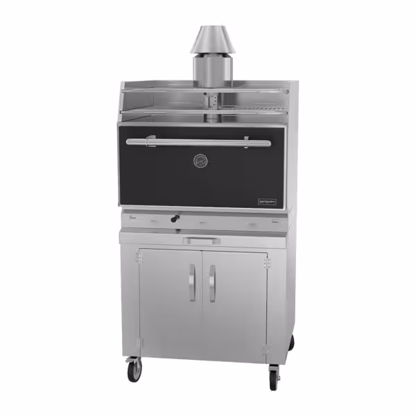 Four à charbon de bois – 920 mm – avec support de grille & piètement – Noir