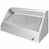 Hotte de parede PROFISSIONAL - 1400mm - com filtros baffle em inox, iluminação e com calha/coletor e torneira de drenagem de gorduras