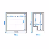 Barkühlschrank - 900mm - 200 Liter - mit 2 Glasflügeltüren - Edelstahl