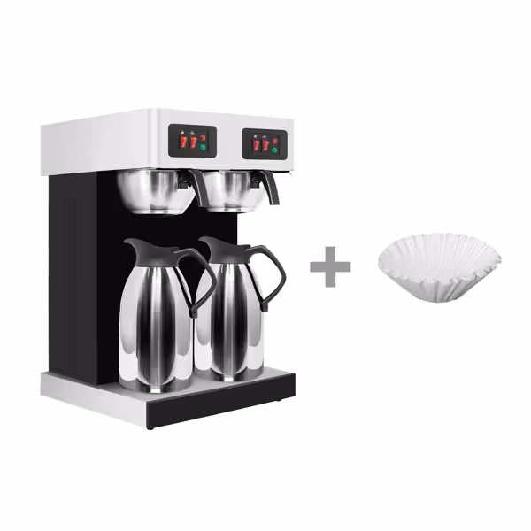 Commercial Filter Coffee Machine - 2 Insulated Servers – 230V 3.8 kW – Black/Silver