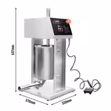 Commercial Electric Sausage Filler and Churro Machine - 10 Litres - 90 W - Stainless Steel - incl. 4 Sausage Filler Nozzles and 3 Churro Nozzles