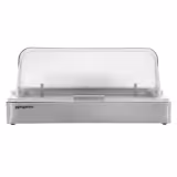 Couvercle de présentation roll-top - Dôme - GN 1/1 - Acier inoxydable - 540x335mm - Hauteur:255mm - incl. bac GN 1/1, deux packs de froid