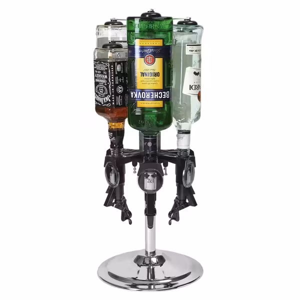 FUCHS | Countertop swivel rack for 6 bottles - 0.7 to 1 liter - Chrome-plated