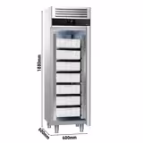 Armoire à poissons réfrigérée en acier inoxydable PREMIUM - 400 L - avec 1 porte - 5 bacs pour poissons inclus