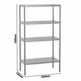 Edelstahlregal ECO - 1000x490mm - mit 4 Ablagen (VERSTELLBAR)
