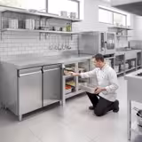 Commercial Refrigerated Worktable ECO – 2230 × 700 mm – 4 Doors – Upstand – Modern Digital Display