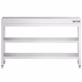 Mesa de trabajo de acero inox.  PREMIUM - 1,4 m - con dos estantes