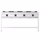 Gas Hob - 34kW - 4 burners - High-Output Burners - with open base shelf - with drip tray - Heavy Duty - High-Output Model