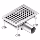 Edelstahl Bodenablauf - 300x200mm - flache Ausführung & seitlicher Ablauf - Ø 70mm