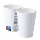(1000 Stück) Pappbecher - 300ml - Ø 90mm - Weiß