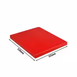 Vágólap - 325x530 mm - Vastagság: 20 mm - HACCP - HDPE 500 - piros - csúszásgátló gumitalpakkal - mosogatógépben mosható