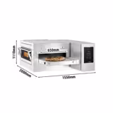 Cuptor cu bandă - pe gaz - 1550x2000x1110 mm - până la 350 °C - Touchscreen - Lățime bandă: 65 cm